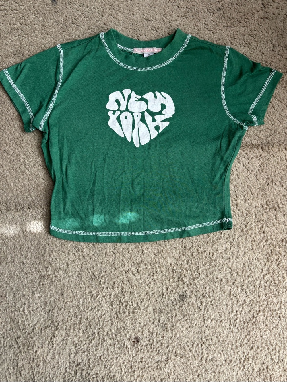Green 'New York' Heart Graphic Tee